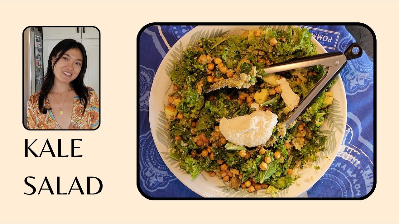 The BEST and QUICKEST Vegan 🌱 Kale Salad Recipe with Creamy Cashew