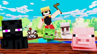 Paso Minecraft PERO puedo CULTIVAR MOBS y ANIMALES 🌾😂 INVICTOR RETO