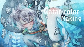 【透明水彩メイキング/water color】夏色　蛍丸描いてみた【刀剣乱舞】