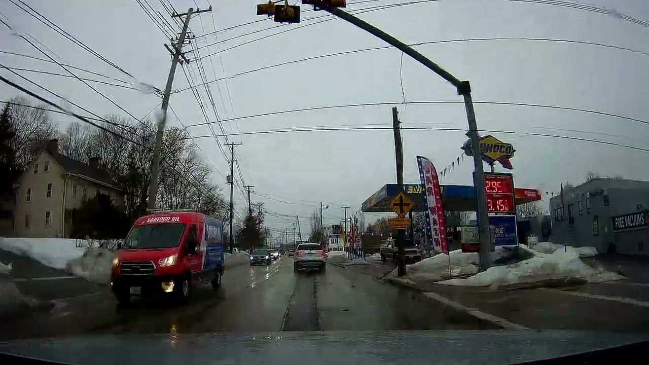 Rainy drive through North Providence and Johnston, Rhode Island