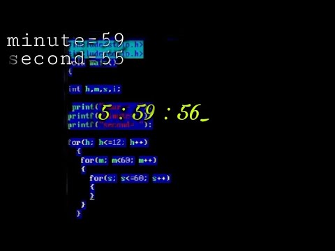 digital watch in C // watch coding//coding c for beginners// it's ...