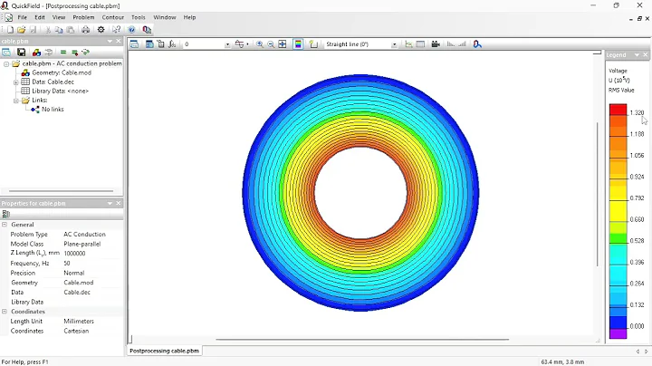 Dielectric losses in the cable per IEC 60287 standard. QuickField FEA simulation example
