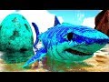 Á HISTÓRIA DO BEBÊ MEGALODON - UMA AVENTURA NO OCEANO ! Dinossauro Ark Survival Evolved