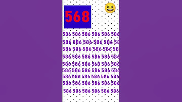 5% only can find 568 in under 6 sec. #find #oddoneout #shorts #shortvideo  #spot #maths #iq #puzzle