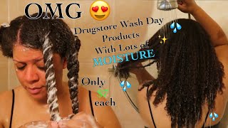 I Found A Drugstore Shampoo & Conditioner You'll Love For LOTS of Moisture | Natural Hair Wash Day