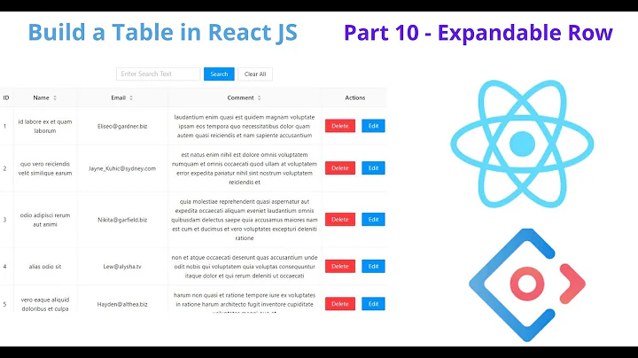 Building a Table in React JS Part 10 - Expandable Row