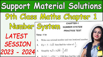 Class 9 Maths Chapter 1 DOE Practice Paper | Number System | DOE Support Material Solution