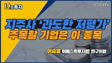 지주사 과도한 저평가 주목할 기업은 이 종목 나의 투자 이승웅 이베스트투자증권 연구위원 애널리스트 뷰 한국경제TV