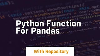 python function for pandas