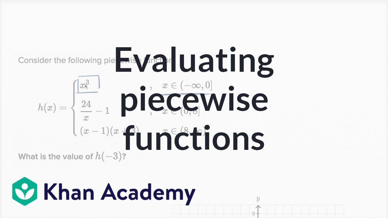 Worked Example Evaluating Piecewise Functions Video Khan Academy