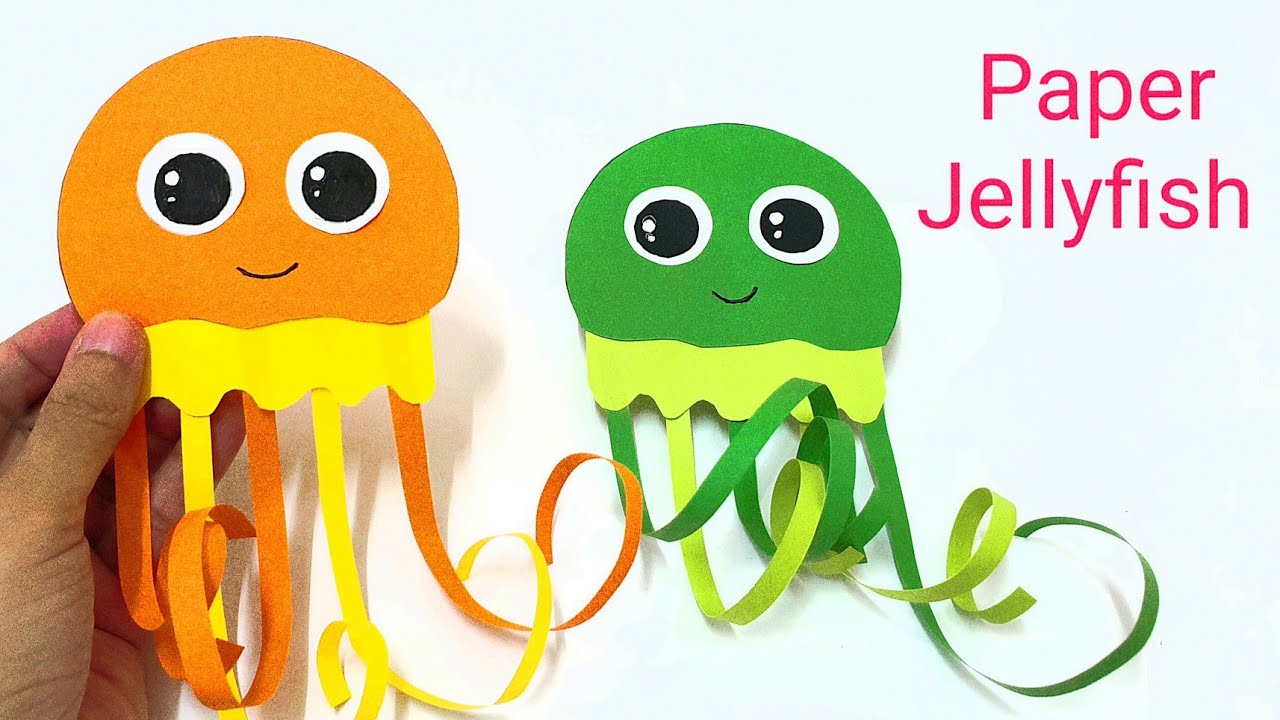 How to make Cute Paper Jellyfish ,Easy Paper Crafts, 