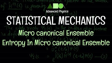 Statistical Mechanics - Micro canonical Ensemble: Entropy In Micro canonical Ensemble