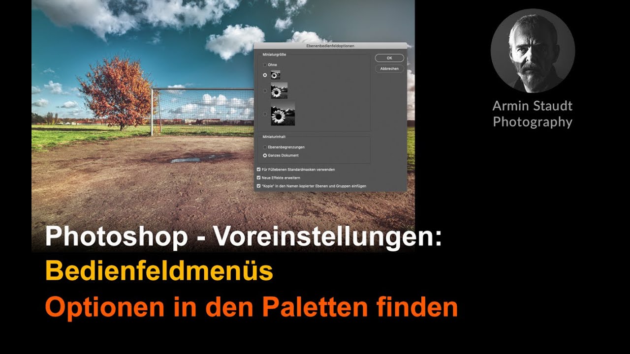 Photoshop Voreinstellungen Bedienfeldmenus Optionen In Den Paletten Finden Youtube