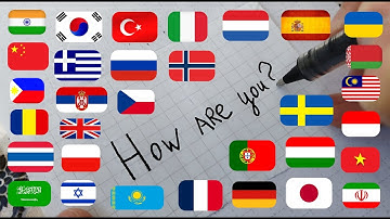 ASMR writing HOW ARE YOU in 32 different languages
