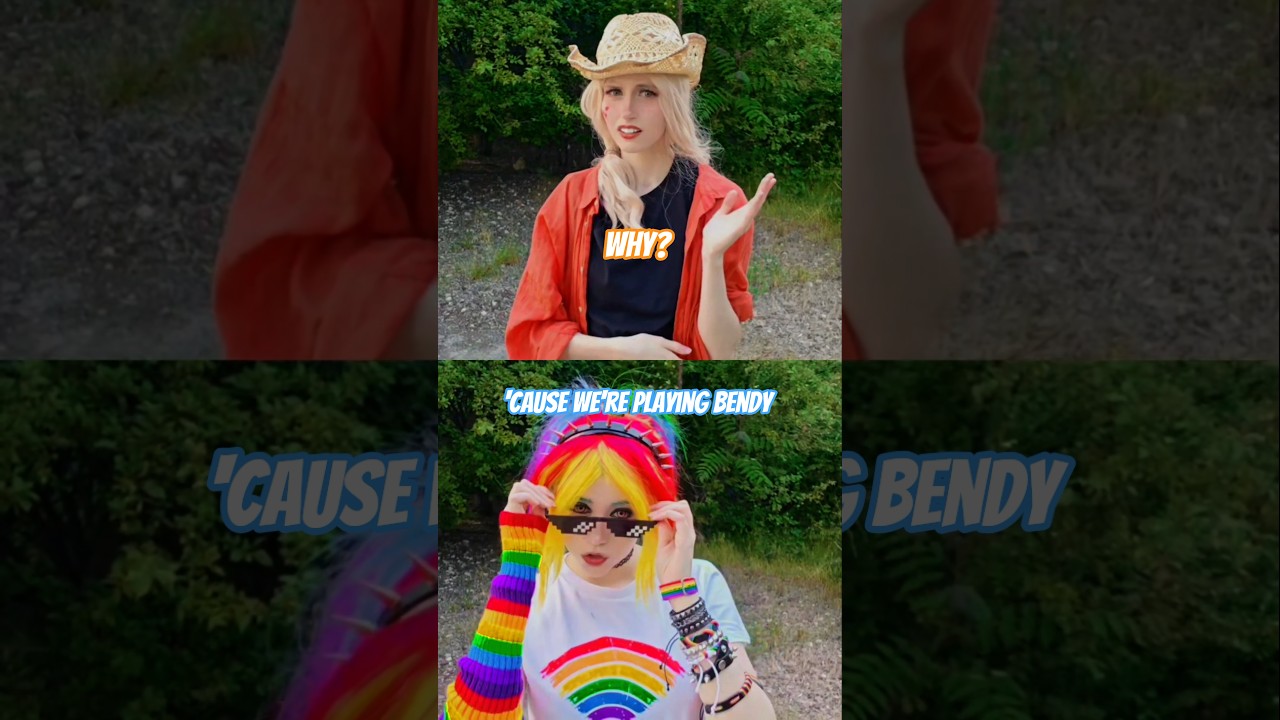 We're playing Bendy | Rainbow Dash & Applejack @shinigamisara #cosplay #shorts #mlp