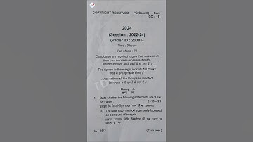 Research Methodology, CC-11 PG 3rd Semester Previous Year Questions || Commerce || brabu 2024