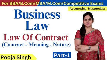 Business Law | Law Of Contract | Contract Meaning | Indian Contract Act | Nature | Kinds | BBA |