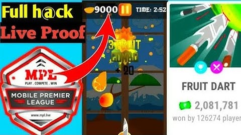 MPL Fruit dart 10000+ score 101% Working trick || TechnoHack || Fruit dart h@ck trick