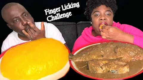 Finger Licking Challenge | White Soup  With Starch | African Food Mukbang
