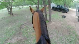 POV Riding Coco Bandera City Park - Medina River Horse Trailer Parking Area