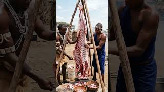How African Elders Butcher Meat the Traditional Way #africanculture #shorts  #villagelifestyle