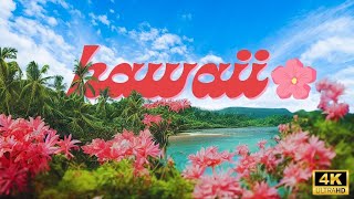 Hawaii | 4k  Tropical Beach Music and Beautiful Hawaii Scenery | Hawaii Travel Video drone