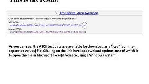 Giovanni-4 Help Video: ASCII text time-series data