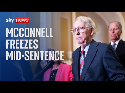 Senate Republican Mitch McConnell freezes during news conference