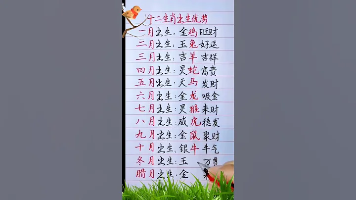 你是幾月出生，十二生肖接福。 #生肖運程 #手寫 #老人言 - 天天要聞