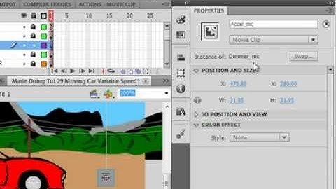 Flash Tutorial 29 Moving Car Variable Speed