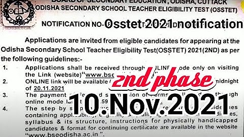 Osstet 2021 2nd phase notification |application form released | applied