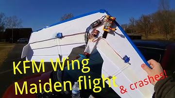 KFM Wing maiden flight (and some crashes)...first time ever trying to fly a flying wing!