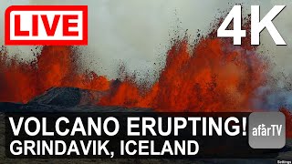 🌎 LIVE in 4K: New Volcanic Eruption in Grindavik, Iceland