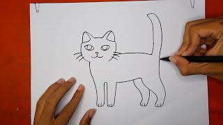 Tutorial Menggambar Kucing Full Badan Termudah