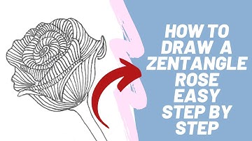 Zentangle Rose, Easy Drawing for Kids and Adults. Follow along step by step. Bullet Journal Rose