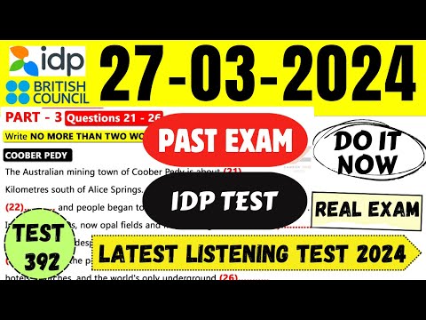 IELTS Listening Practice Test 2024 with Answers | 27.03.2024 | Test No - 392