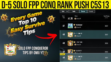 Solo fpp conqueror Tips | Solo fpp rank push C5S13 #solofppconqueror #solofpprankpushtoconqueror
