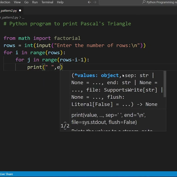 Draw Pascal's Triangle Pattern in Python | #shorts #python - YouTube