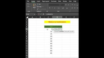 Meter to Centimeter Using Excel