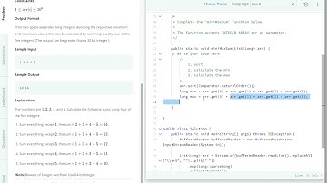Hackerrank: "Min Max Sum" solution (level easy)