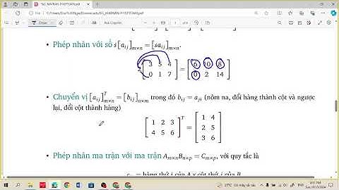 MA TRẬN và CÁC PHÉP TOÁN
