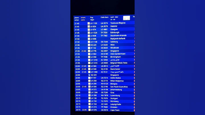 Flight Time Table Frankfurt Airport
