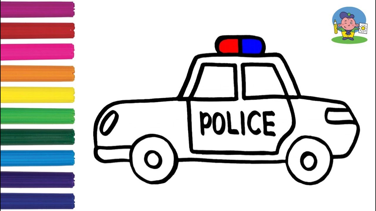 как нарисовать машину полицейскую
