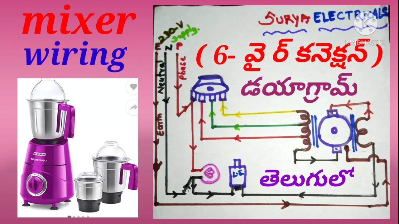 mixer grinder wiring diagram // mixer 6 wire connection diagram