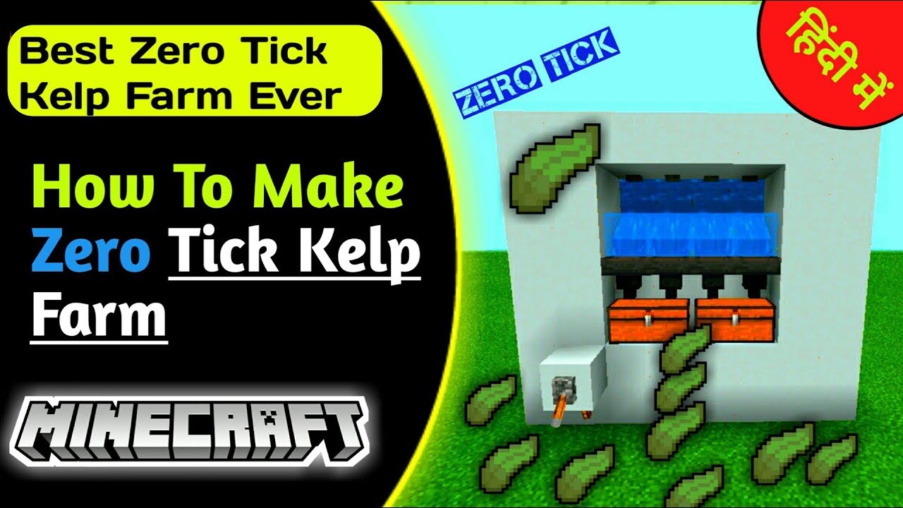 How To Make Zero Tick Kelp Farm in Minecraft in Hindi Zero Tick Farm