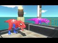 EPIC BATTLE RACE SPIDERMAN TREX VS PINK TREX - ARBS