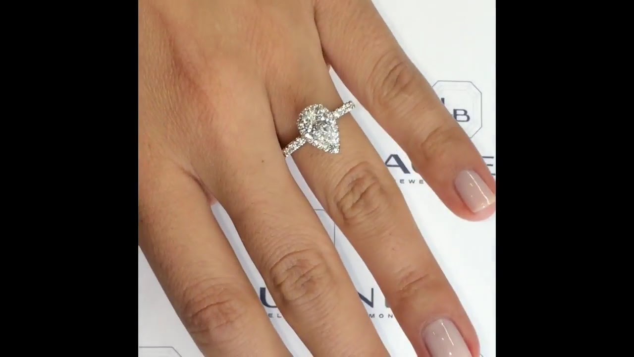 1 Carat Pear Shape Diamond Engagement Ring YouTube