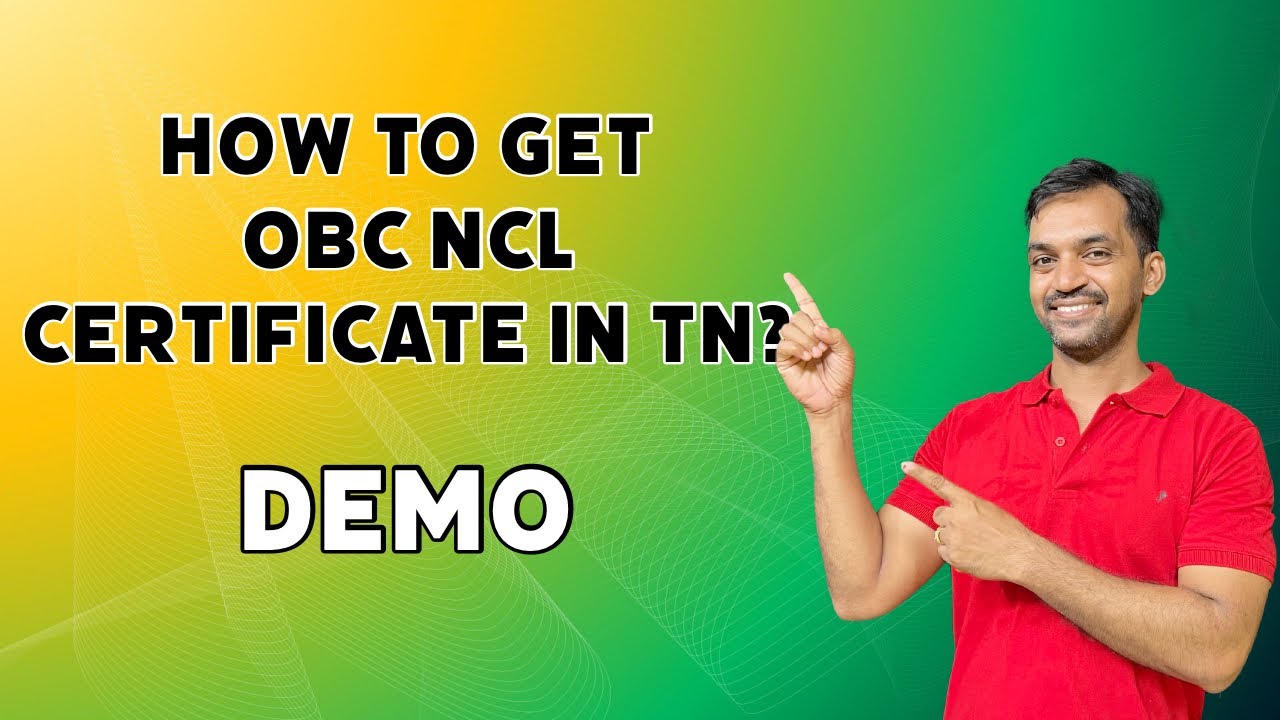 How To Get OBC NCL Certificate In Tamilnadu Demo YouTube How To Get OBC NCL Certificate In Tamilnadu Demo YouTube