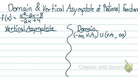 Domain and Vertical Asymptote of Rational Function