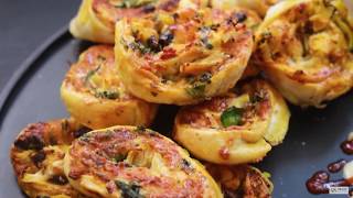 Pizza Pinwheels Recipe | PuffPastry Pinwheels | Feast Factory